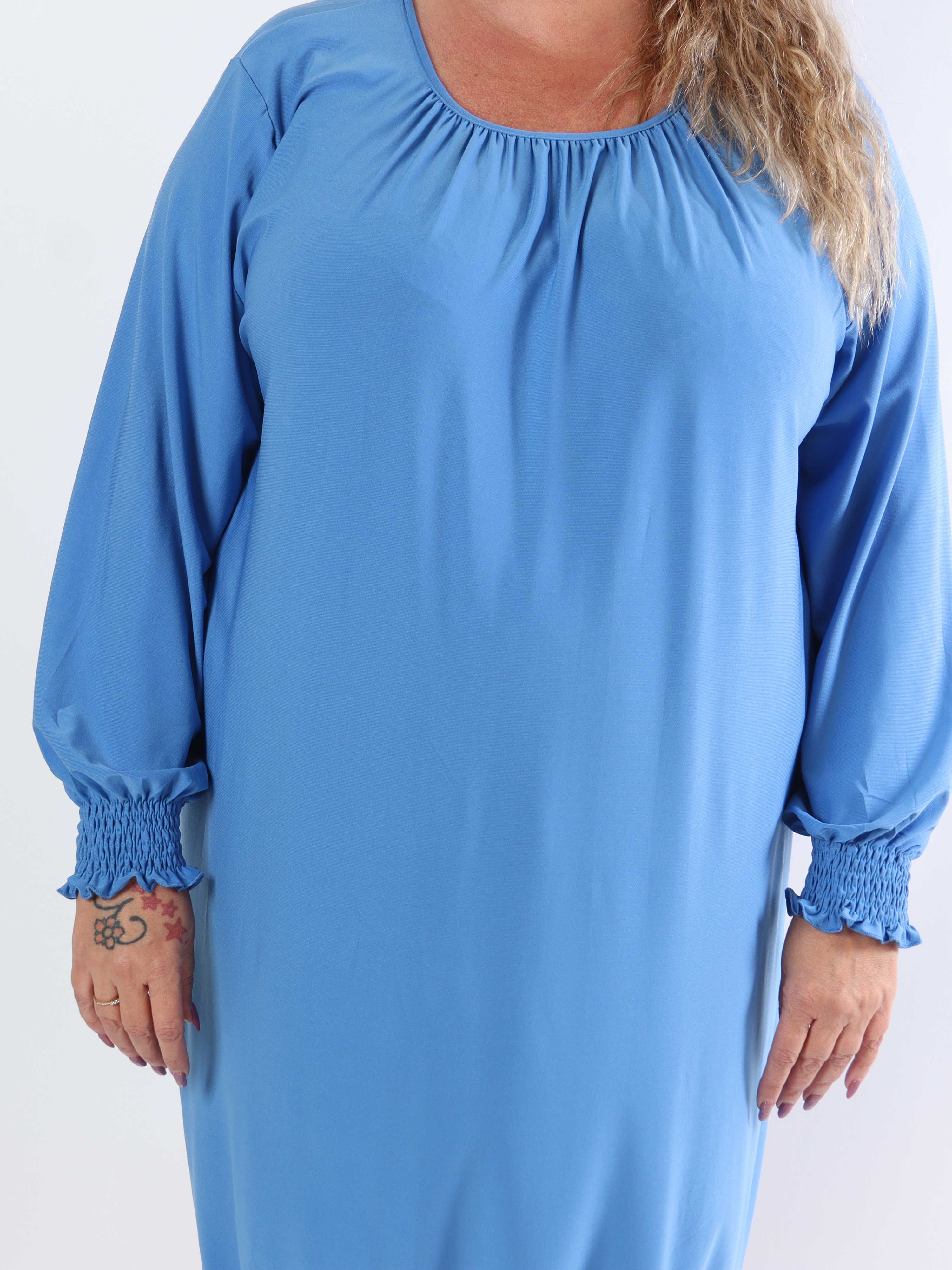 Miracle Plain Dress L/S - Elastisk plus size-klänning med långa ärmar
